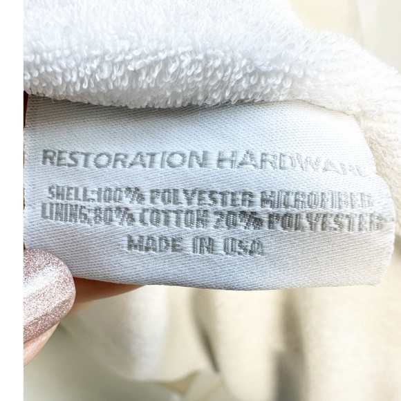 Restoration Hardware Spa Robe Luxurious Lounge Long Terry Lined Bath Robe Size L - Picture 5 of 6